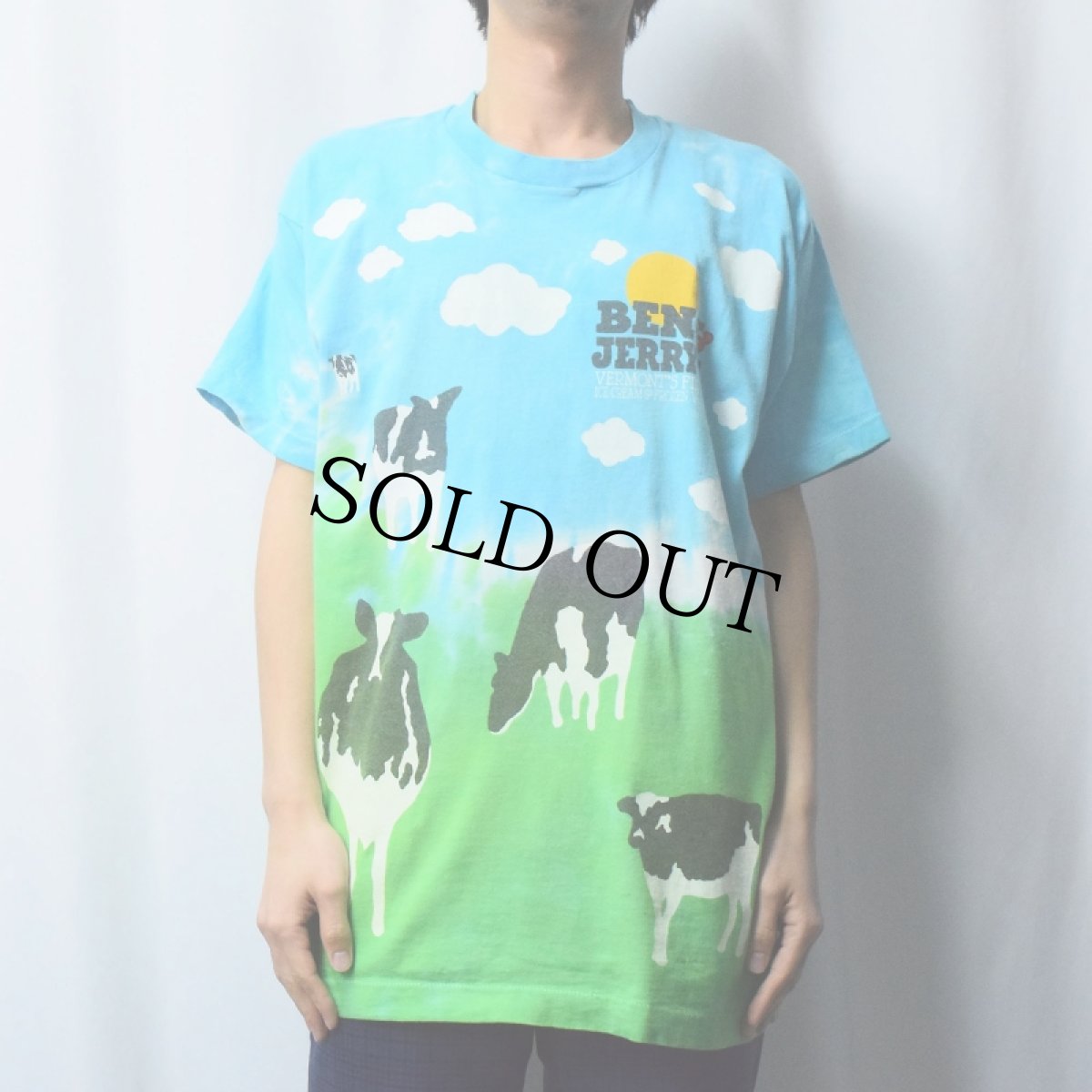 画像2: 90's BEN&JERRY'S USA製 食品メーカー 大判プリントTシャツ L (2)