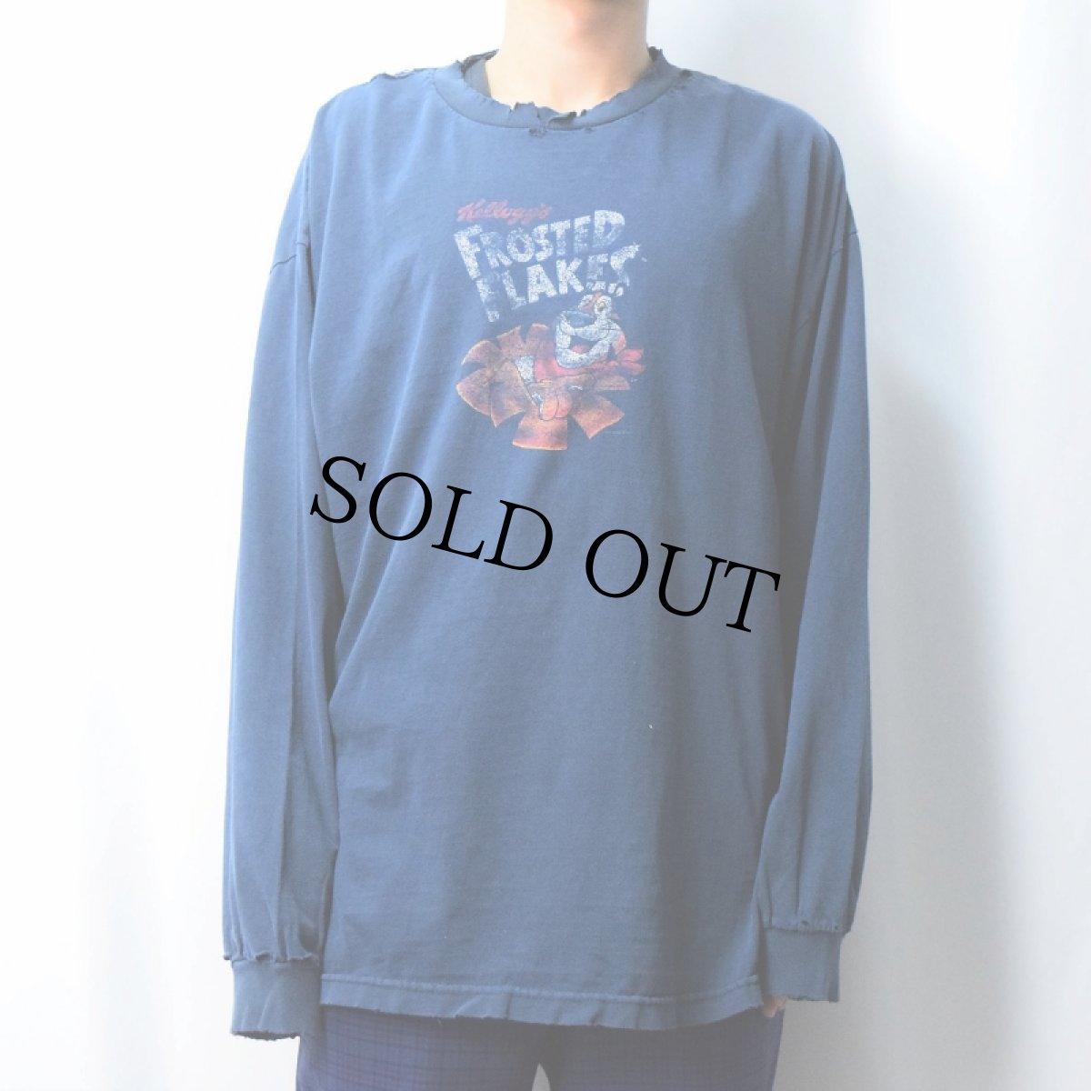 画像2: Kellogg's FROSTED FLAKES "Tony the Tiger" シリアル企業 キャラクタープリントロンT NAVY XXL (2)