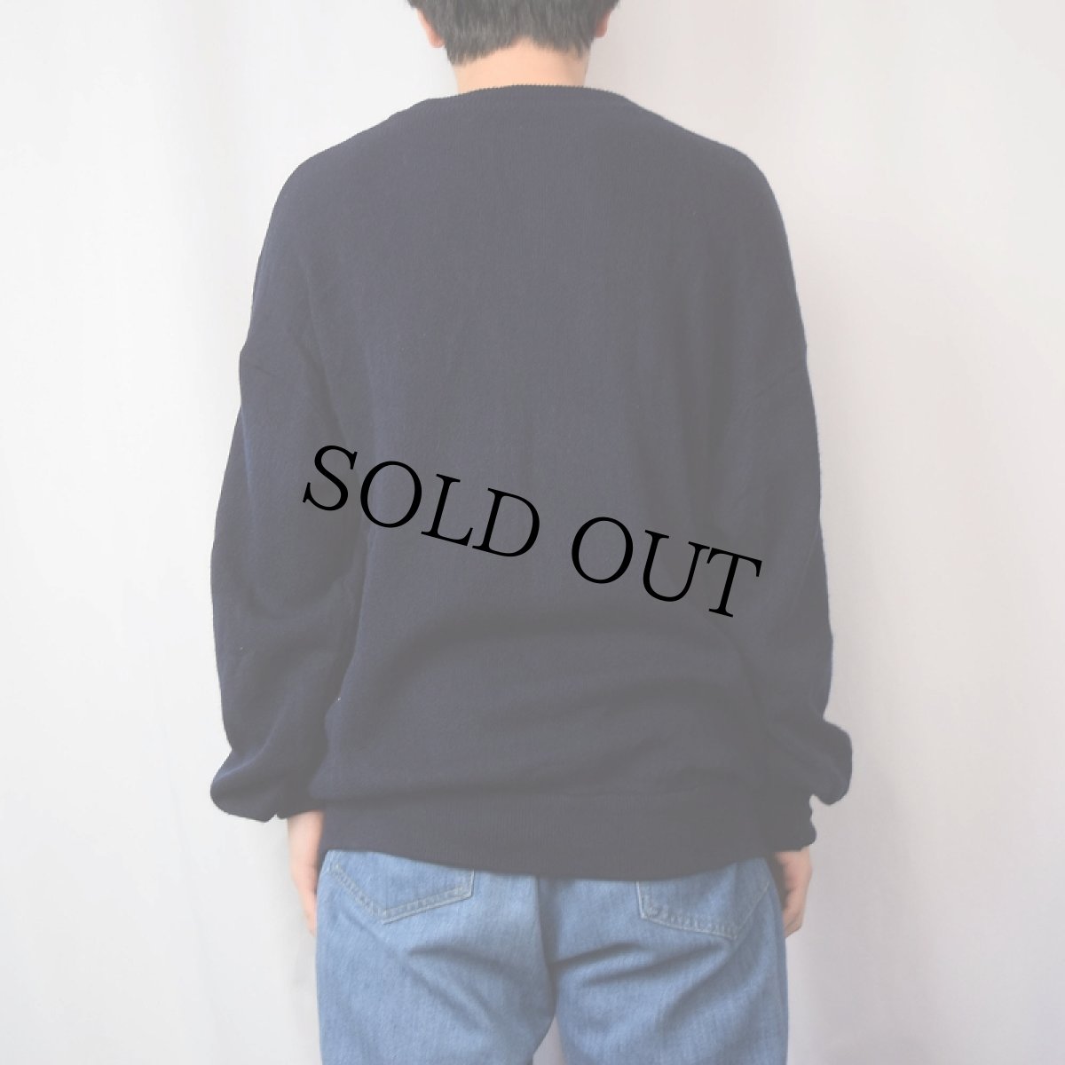 画像3: 70〜80's CHEMISE LACOSTE ロゴワッペン アクリルニットカーディガン NAVY SIZE1 (3)