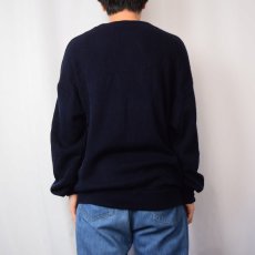 画像3: 70〜80's CHEMISE LACOSTE ロゴワッペン アクリルニットカーディガン NAVY SIZE1 (3)