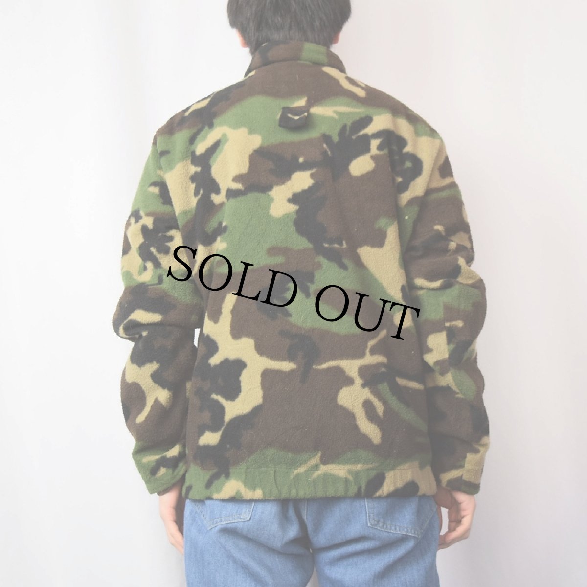 画像3: 90's Cabela's USA製 ウッドランドカモ柄 フリースジャケット L (3)