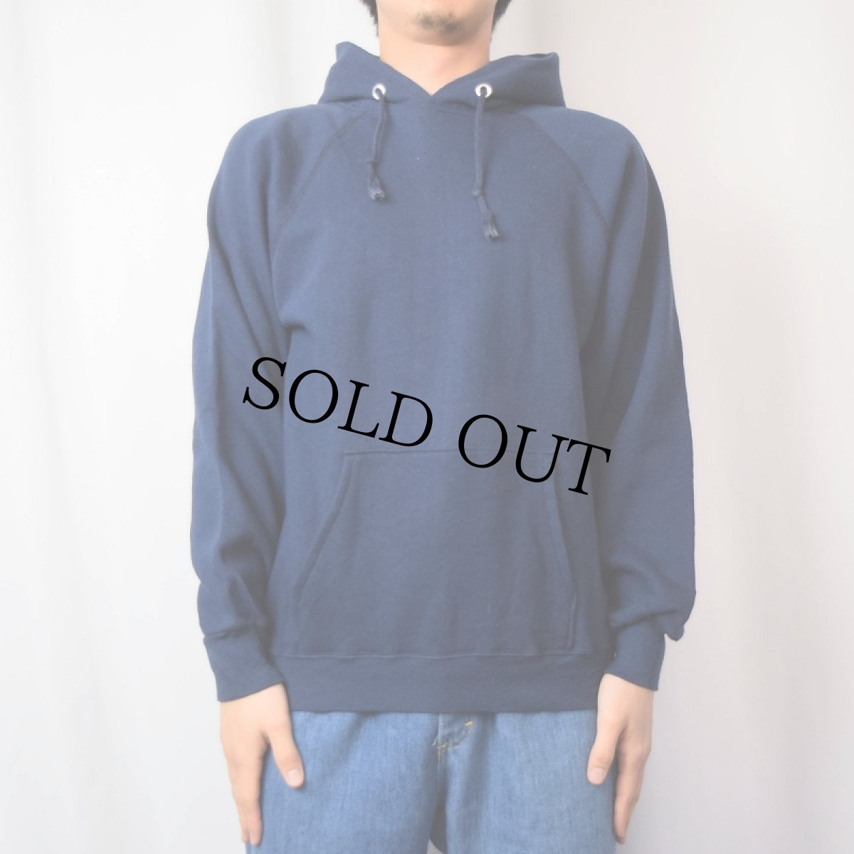 画像2: 80's Champion トリコタグ USA製 "WOODMERE ACADEMY" プリントラグランスウェットフーディー L (2)