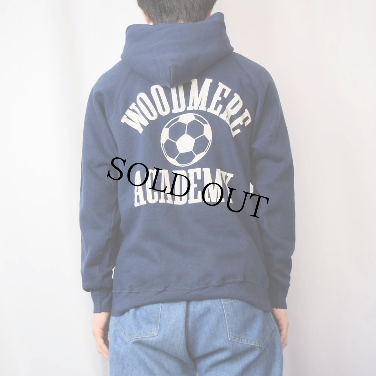 画像3: 80's Champion トリコタグ USA製 "WOODMERE ACADEMY" プリントラグランスウェットフーディー L (3)