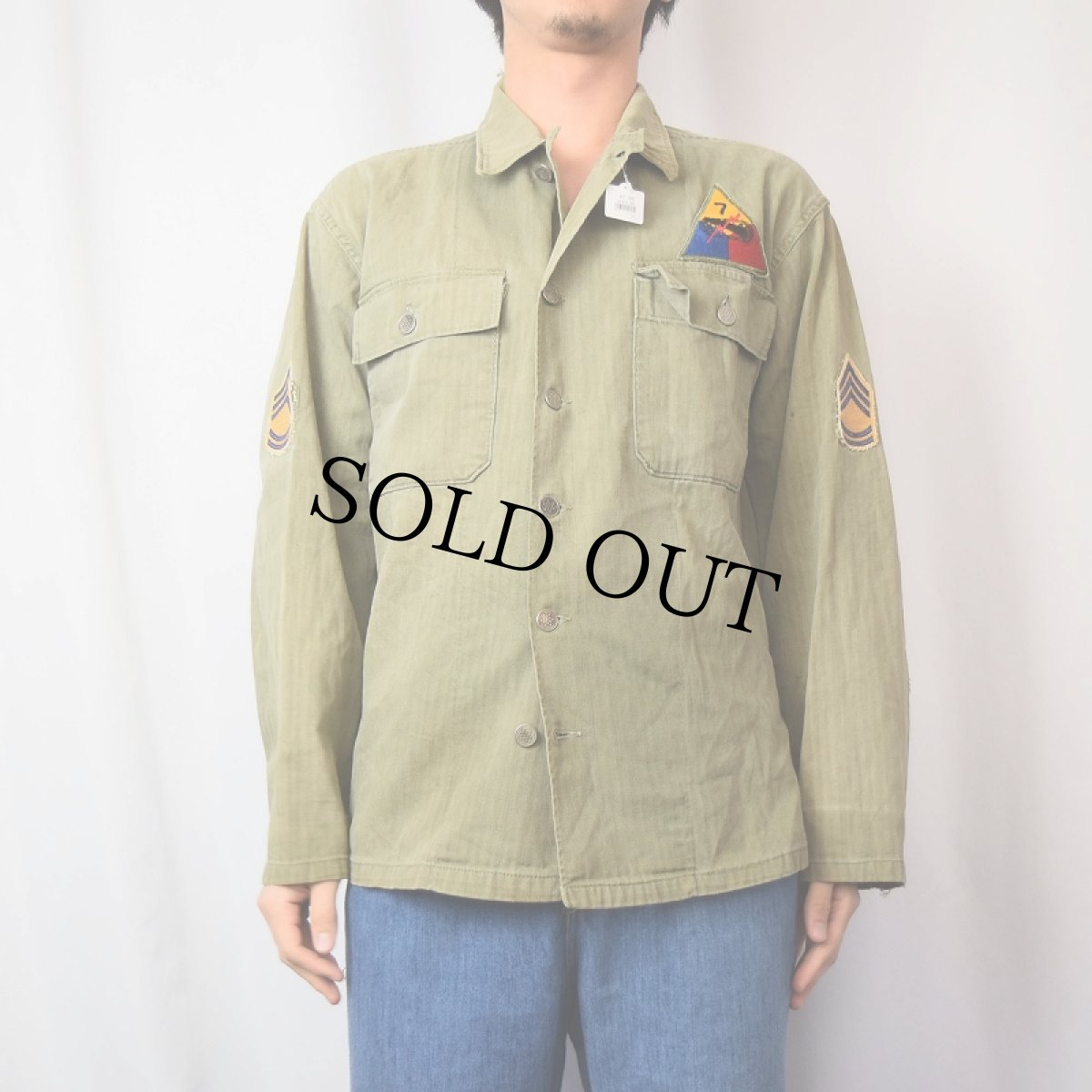 画像2: 40's U.S.ARMY 13スター M-47 HBTジャケット (2)