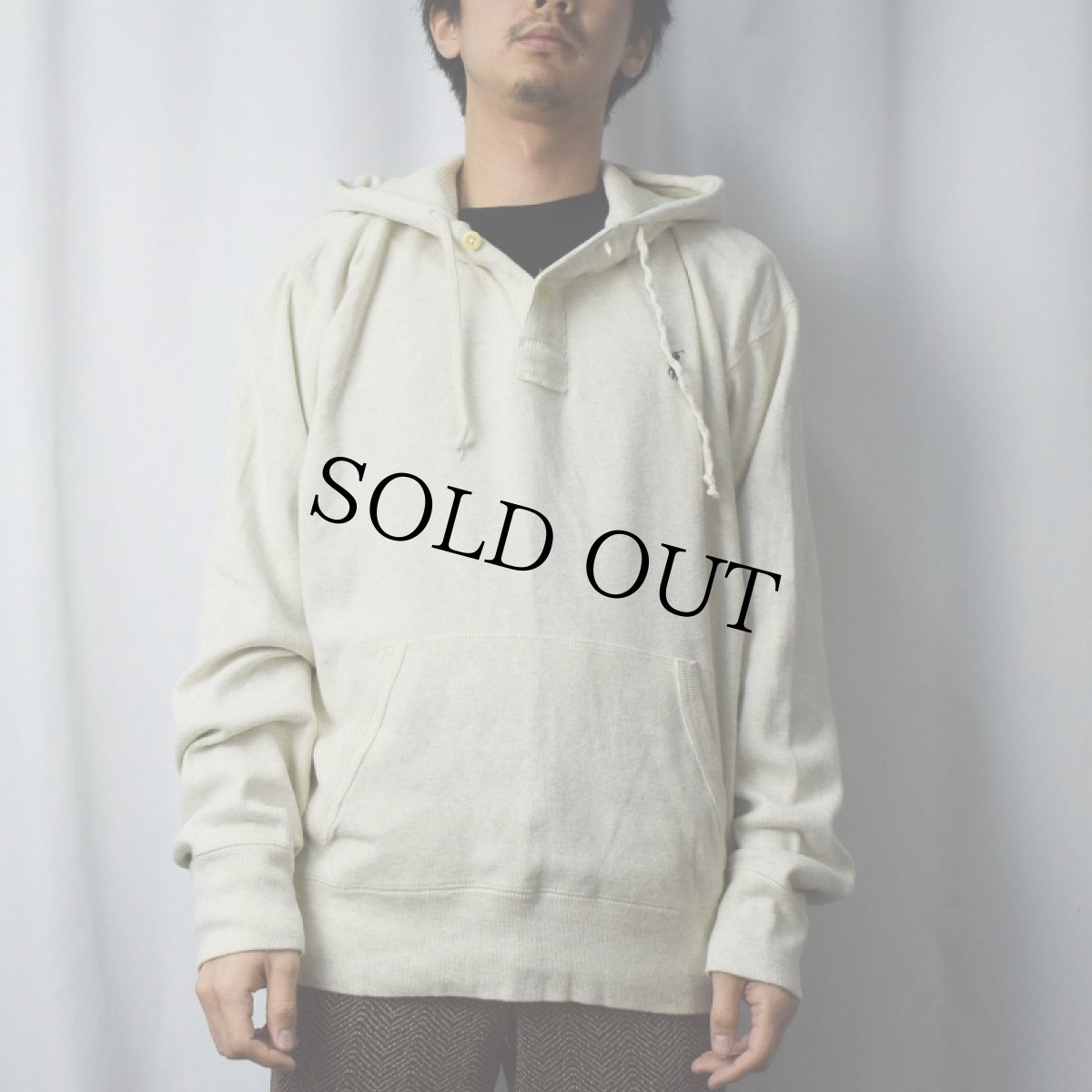 画像2: POLO Ralph Lauren ロゴ刺繍 ヘンリーネックスウェットフーディー L (2)