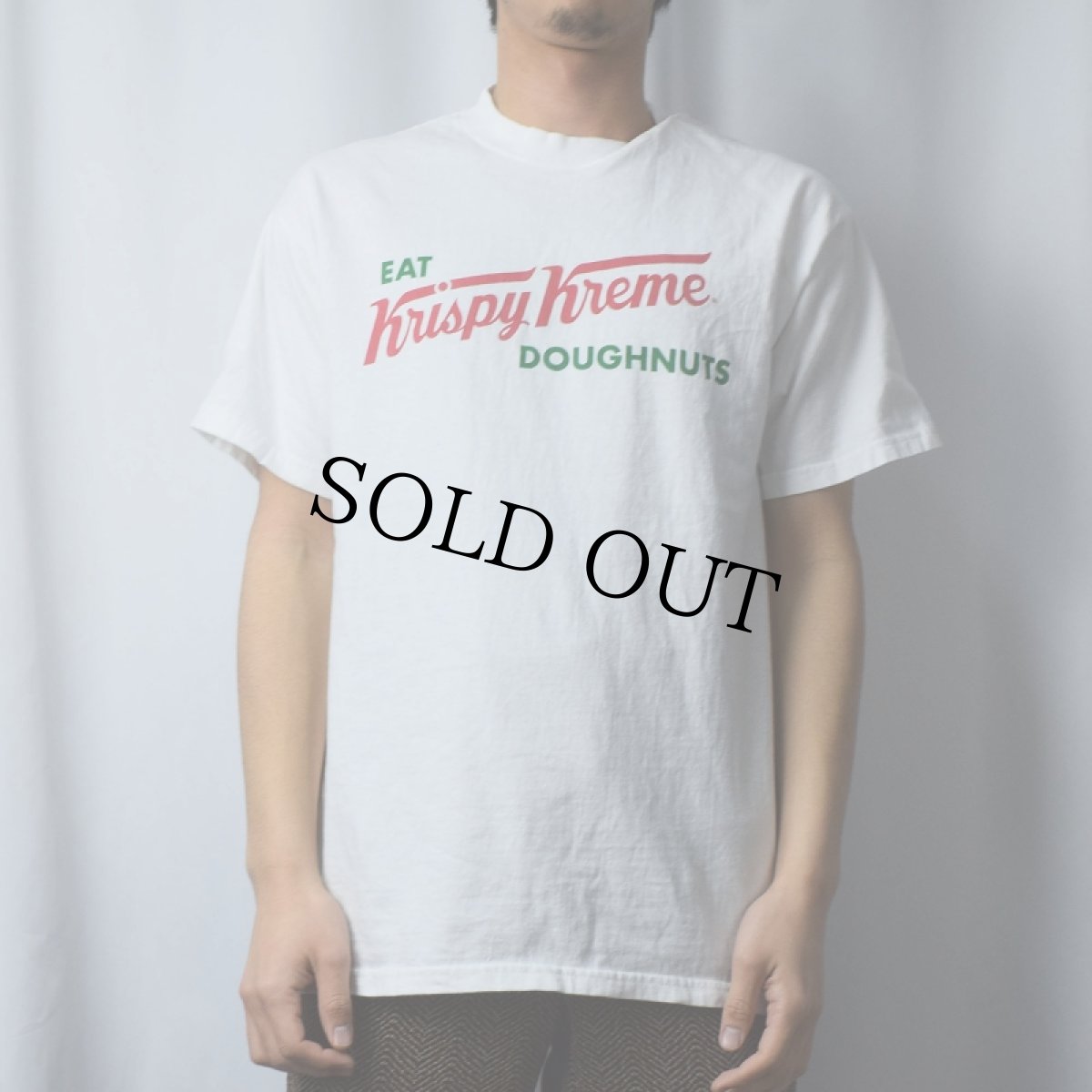 画像2: Krispy Kreme Doughnuts ドーナツショップ ロゴプリントTシャツ タグ付き未使用 M (2)
