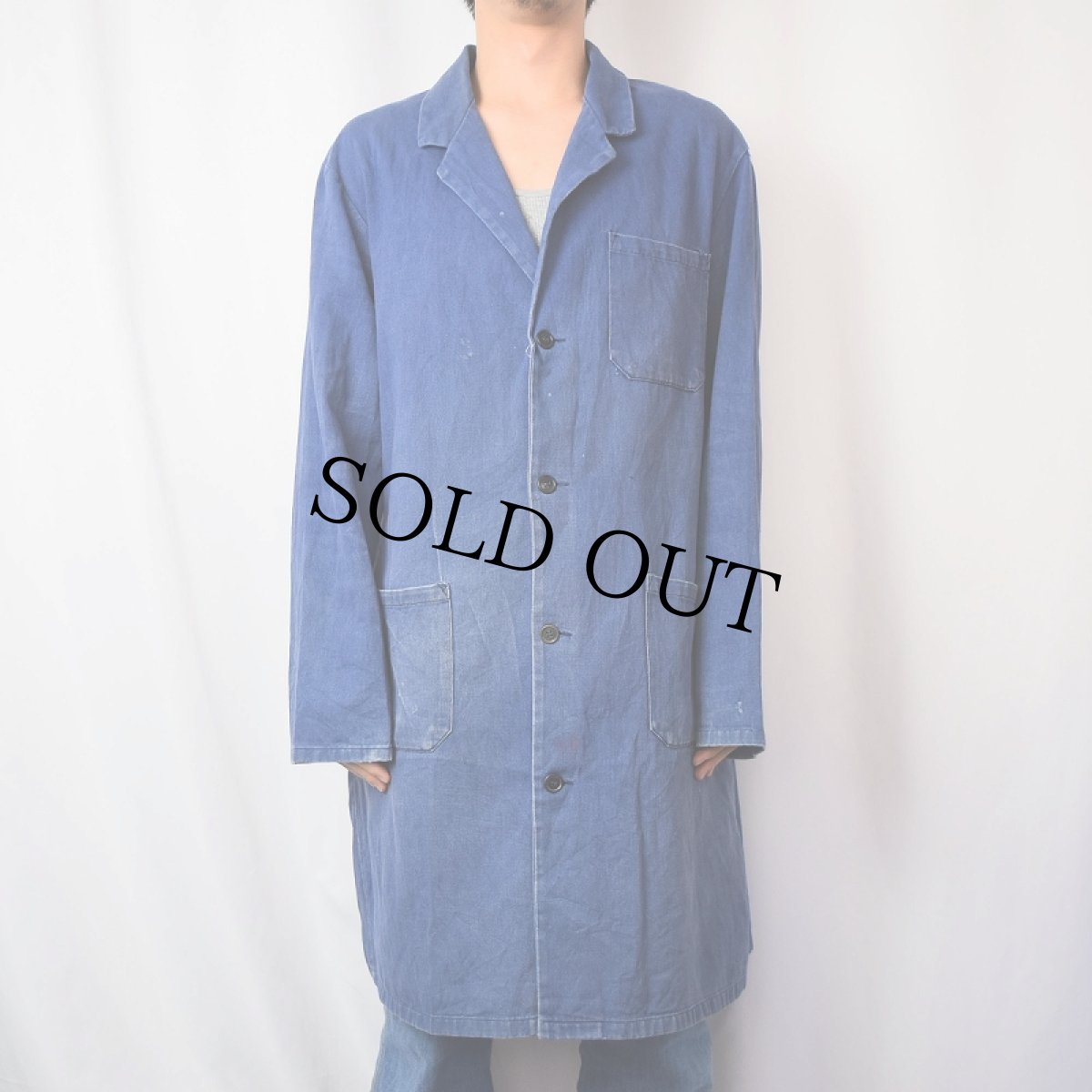 画像2: 60〜70's EURO ADDA コットンアトリエコート SIZE50 (2)