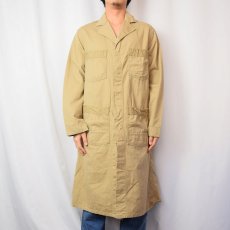 画像2: 〜70's ヘリンボーンツイル コットンショップコート SIZE38 (2)
