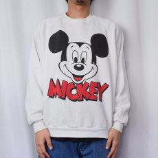 画像2: 80〜90's Disney MICKEY MOUSE USA製 キャラクタープリント ラグランスウェット (2)