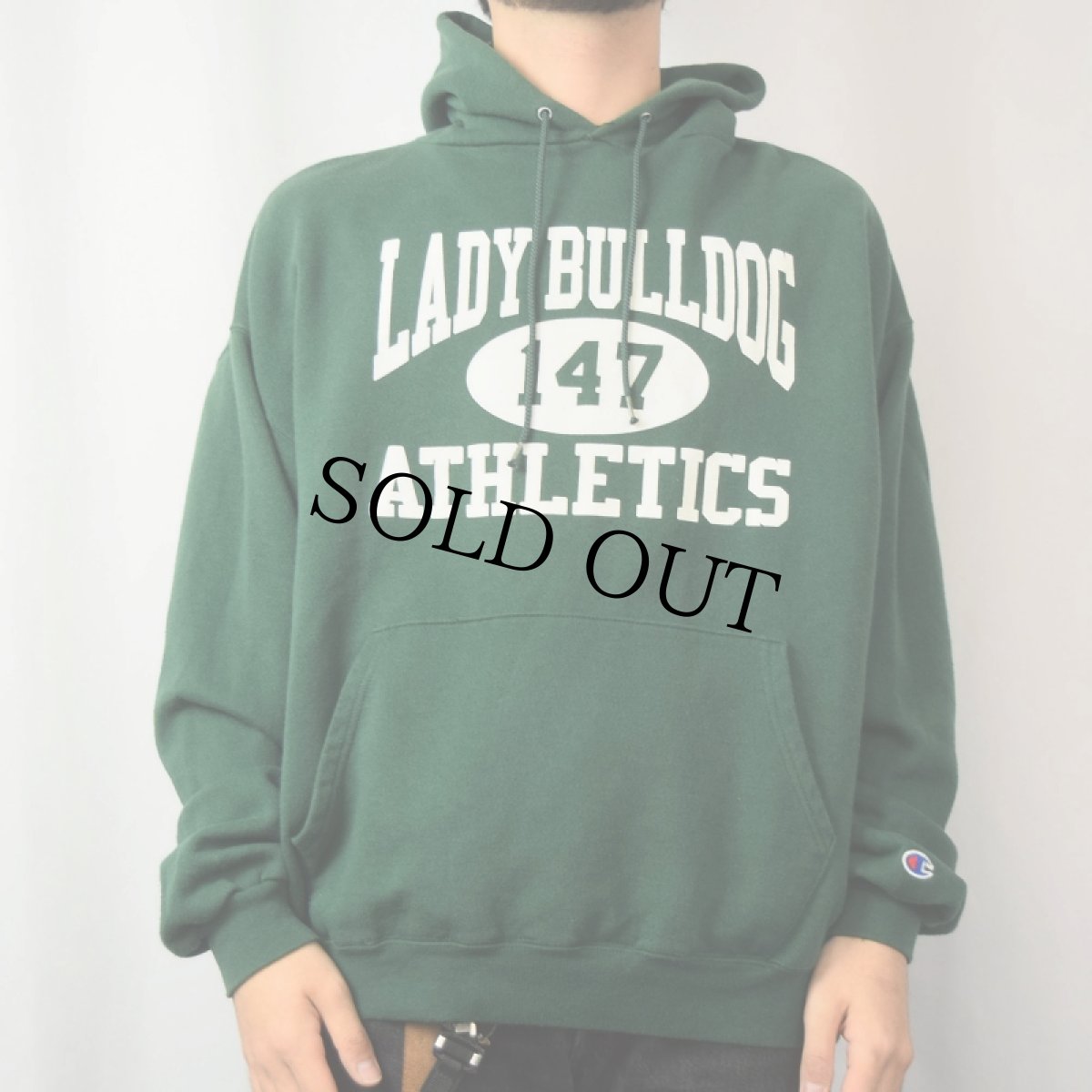 画像2: 2000's Champion "LADY BULLDOG ATHLETICS" プリントスウェットフーディー XL (2)