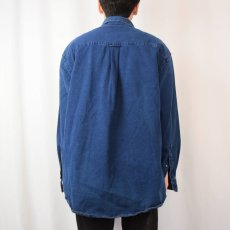 画像3: 90's LANDS' END USA製 デニムボタンダウンシャツ L (3)