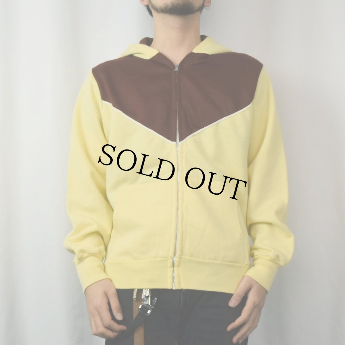 画像2: 80's〜 2トーン アクリルジップパーカー M (2)