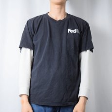 画像2: FedEx 企業ロゴプリント ポケットTシャツ M (2)