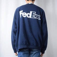 画像4: 90's FedEx USA製 企業ロゴプリントスウェット NAVY 3XL (4)