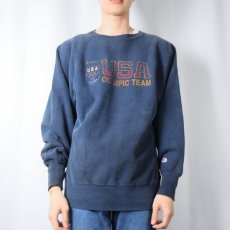 画像2: 90's Champion REVERSE WEAVE USA製 "USA OLYMPIC TEAM" プリントスウェット NAVY L (2)