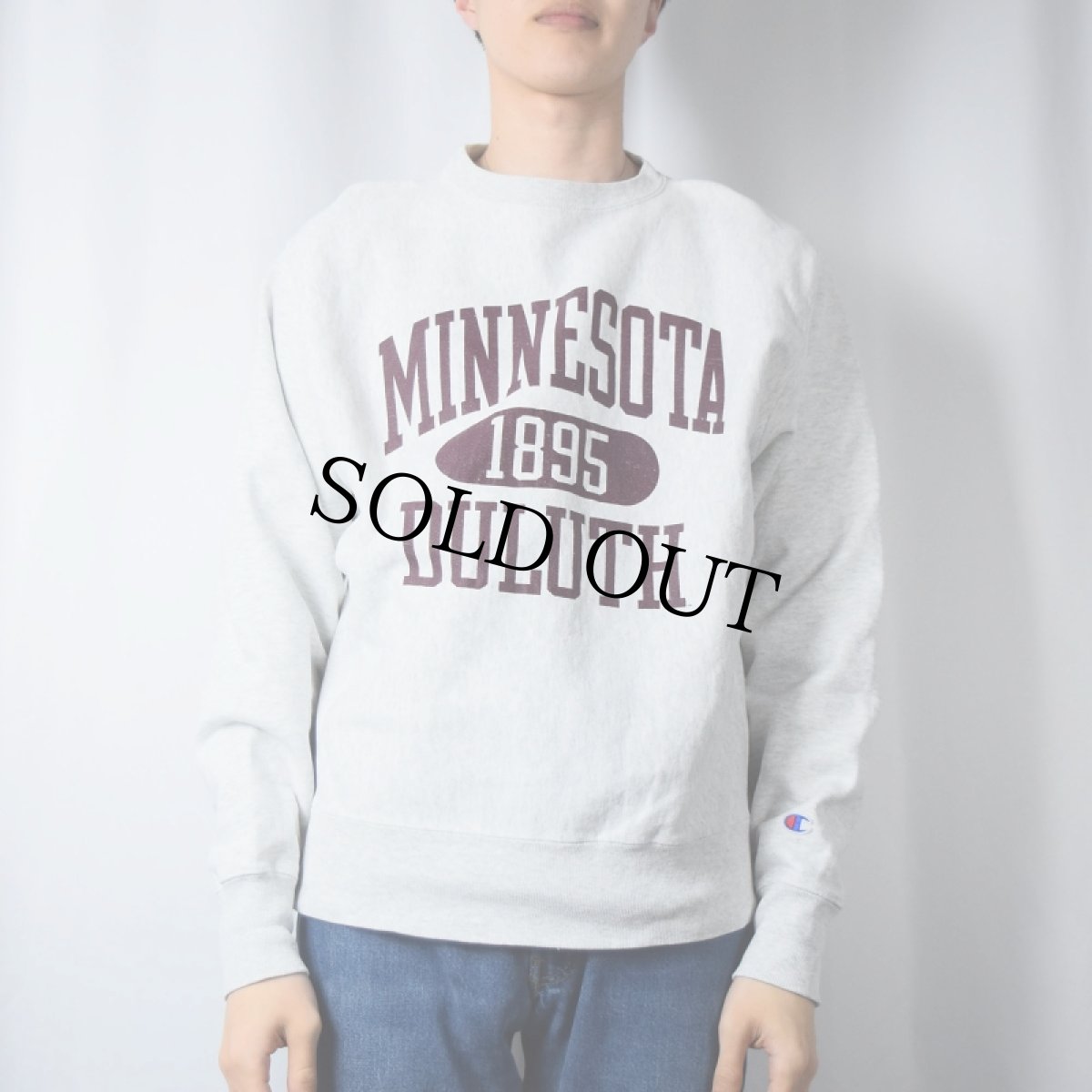 画像2: Champion REVERSE WEAVE "MINNESOTA DULUTH" プリントスウェット M (2)