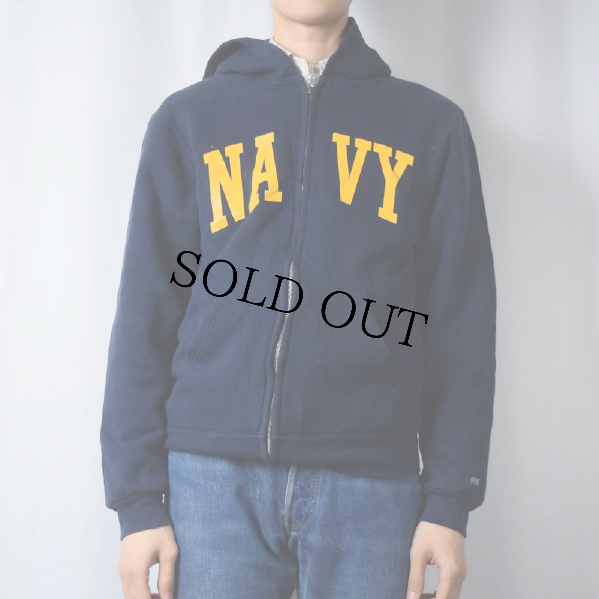 画像2: SOFEE "NAVY" スウェットジップパーカー NAVY M (2)