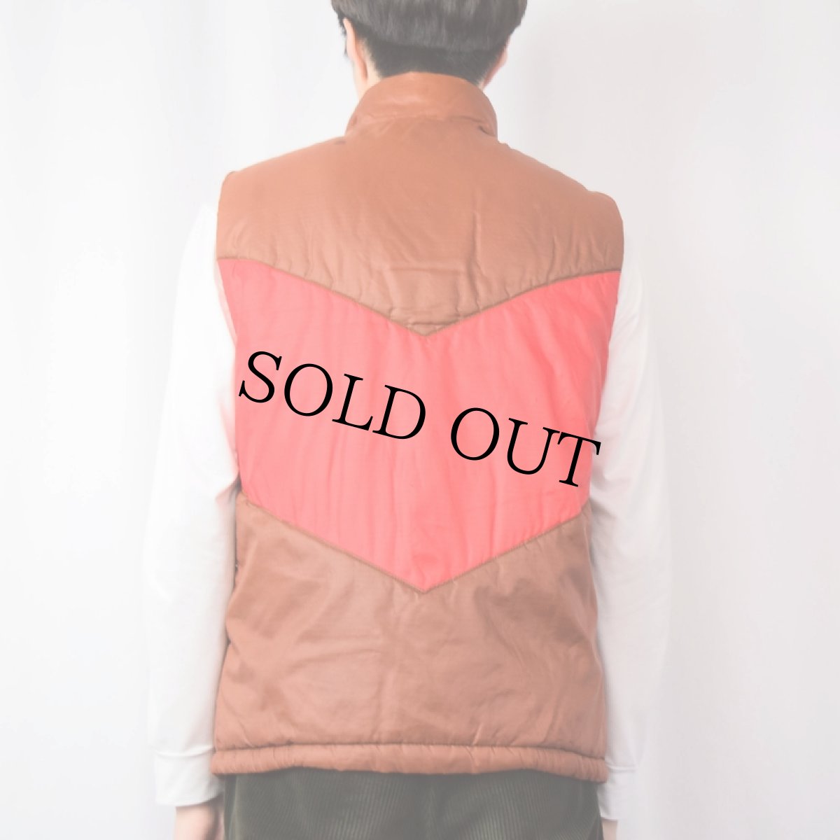 画像4: 80's THE NORTH FACE USA製 茶タグ ダウンベスト S (4)