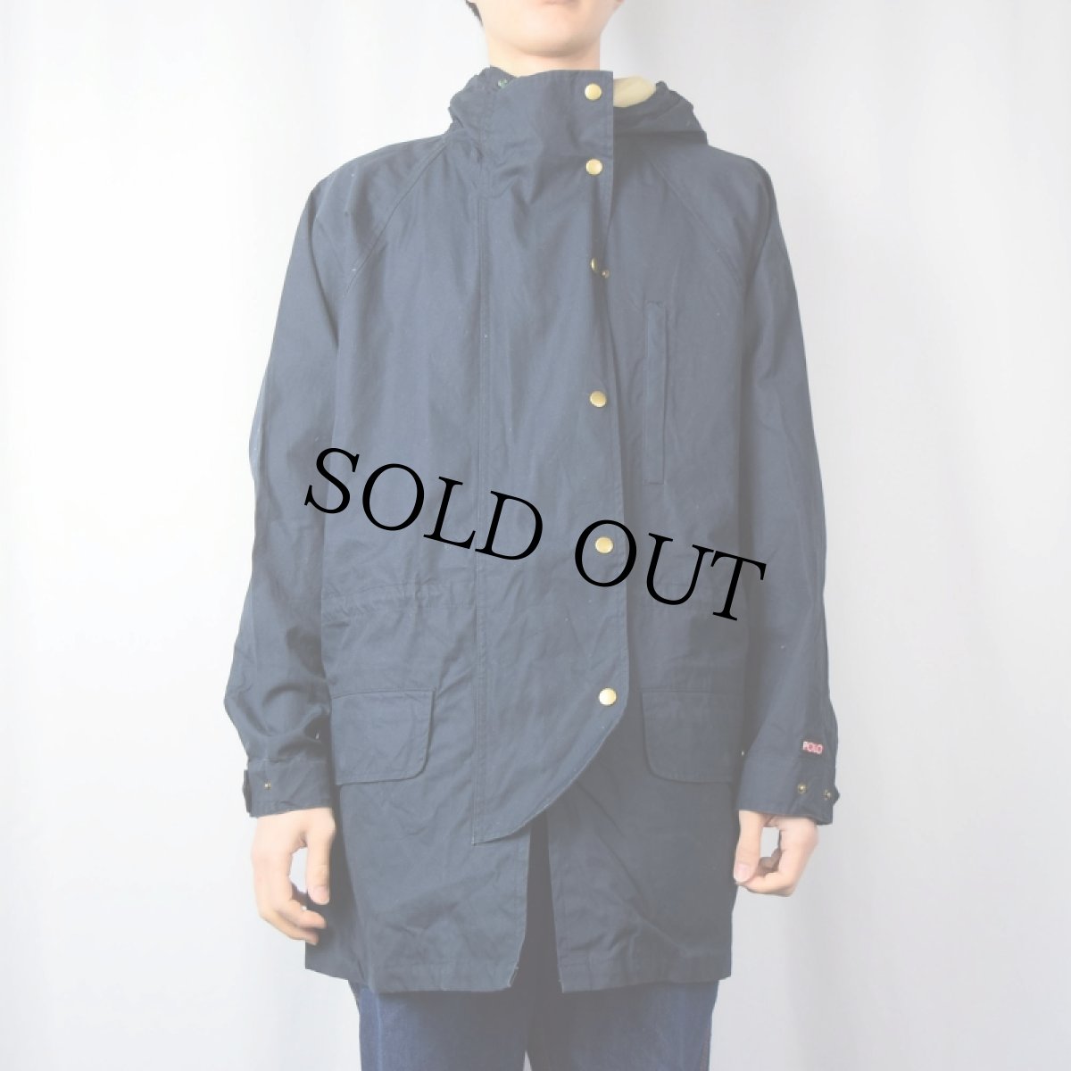 画像2: 【SALE】 90's POLO Ralph Lauren コットンマウンテンパーカー NAVY M (2)
