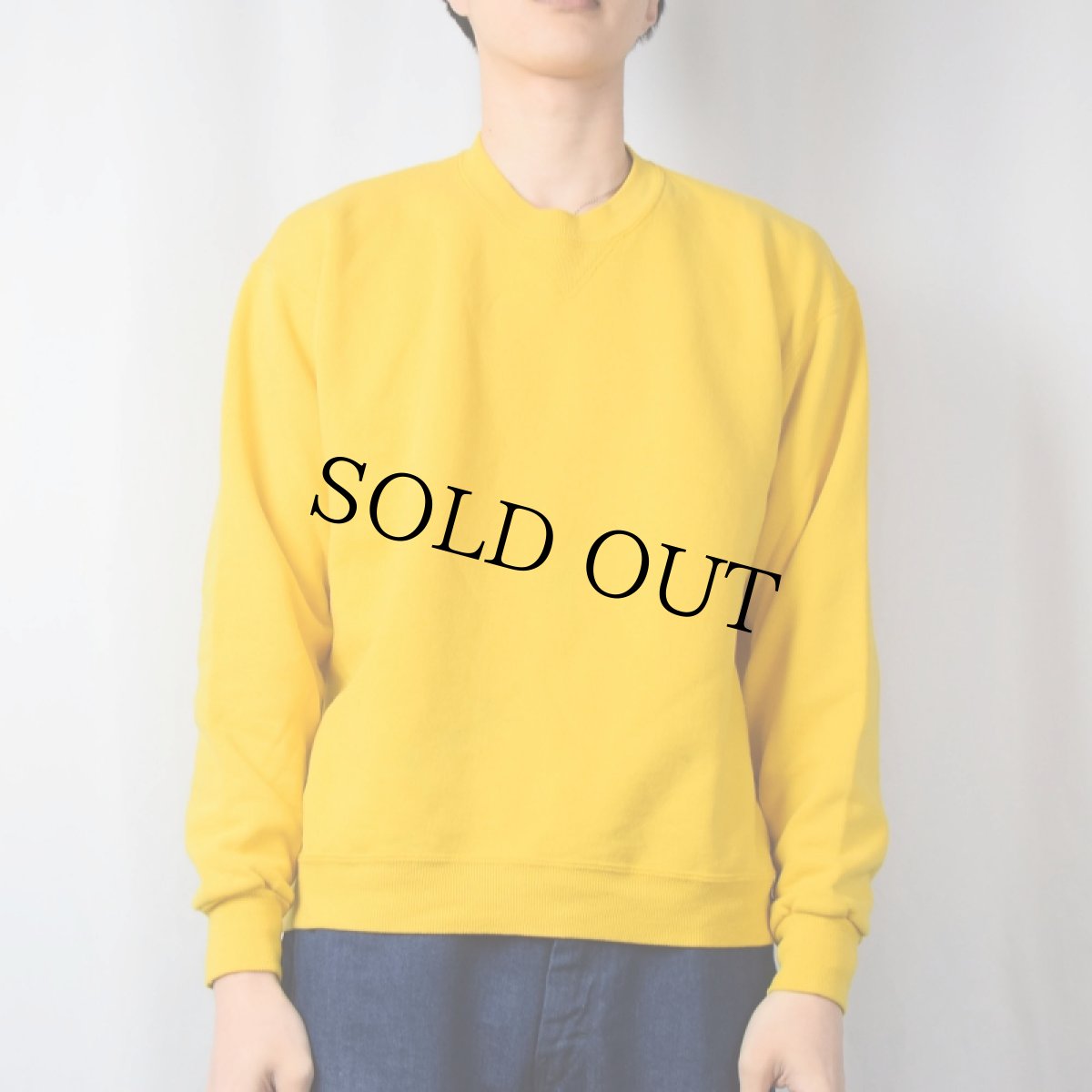 画像2: 80's RUSSEL ATHELETIC USA製 前V 無地スウェット L (2)