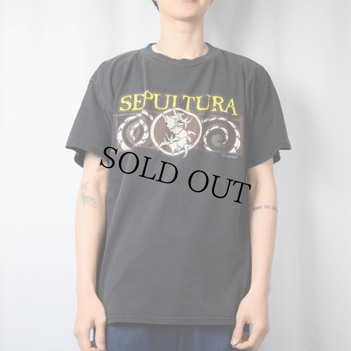 画像3: 90's SEPULTURA "AGAINST" ヘヴィメタルバンドTシャツ BLACK XL (3)