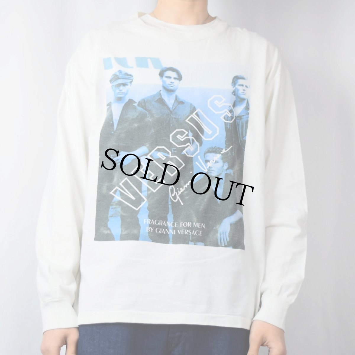 画像2: 90's BRUCE WEBER USA製 "VERSACE" フォトプリントロンT ONESIZE (2)