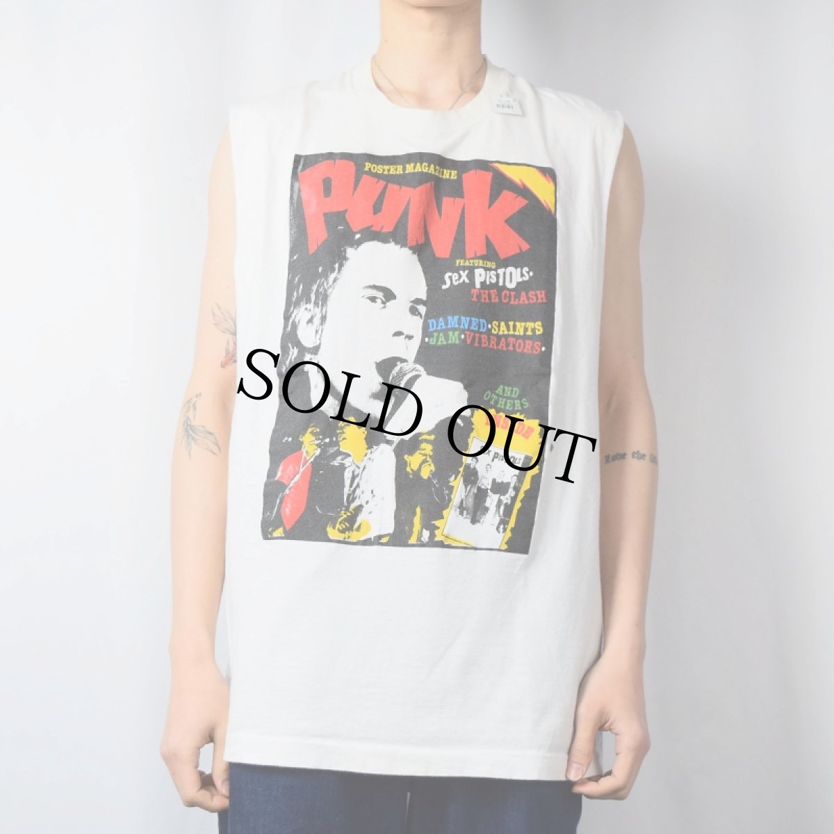画像2: 80's Sex Pistols USA製 "Poster Magazine PUNK" カットオフスリーブ パンクロックバンドTシャツ XL (2)