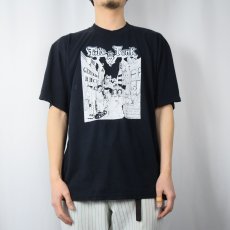 画像2: 90's "Fake the Funk" USA製 イベントフライヤープリントTシャツ BLACK XL (2)