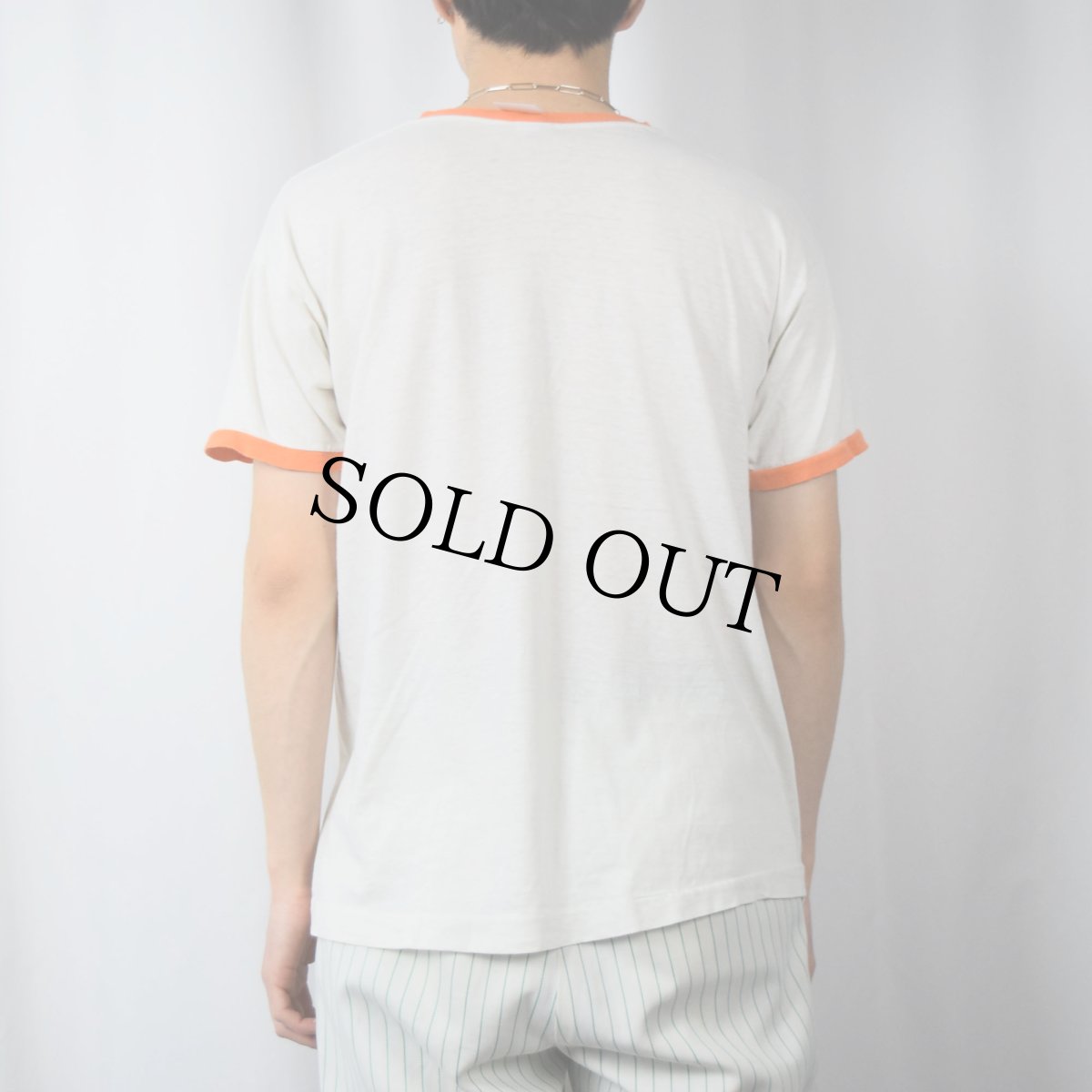 画像3: 70's Champion バータグ USA製 "TEXAS" プリントリンガーTシャツ XL (3)