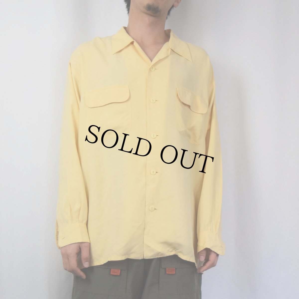 画像2: AnnTaylor. オープンカラーシルクシャツ L (2)