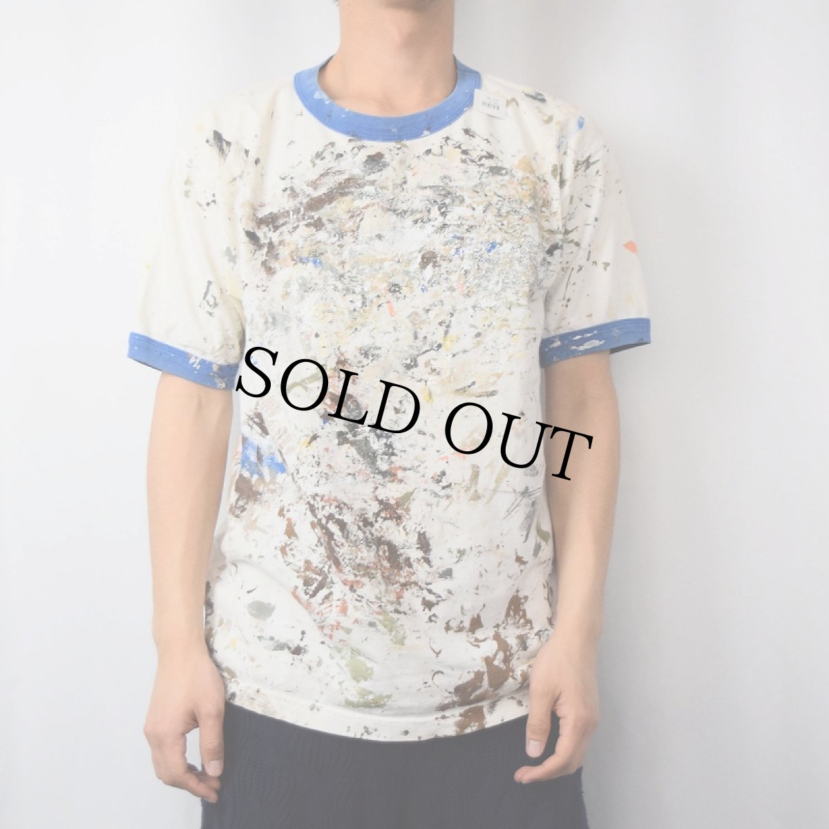画像3: "college pro PAINTERS" ペンキペイント プリントリンガーTシャツ (3)