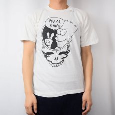 画像2: 90's GRATEFUL DEAD×THE SIMPSONS USA製 "PEACE MAN!!" ロックバンドプリントTシャツ M (2)