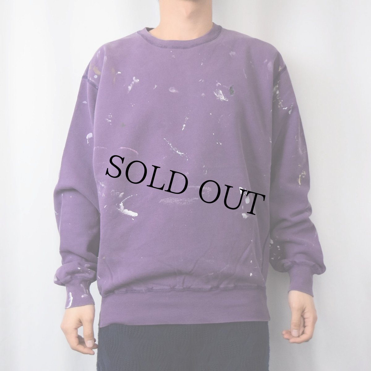 画像2: POLO Ralph Lauren ペンキペイント ロゴ刺繍スウェット M (2)