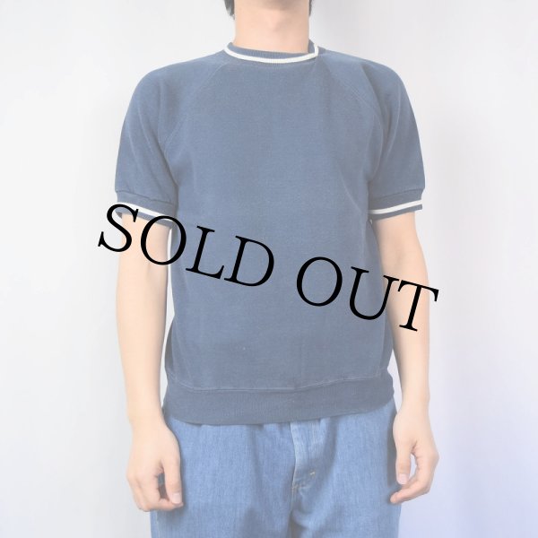 60s Sportswear ボーダー 半袖スウェット 赤×紺 L - Sixpacjoe