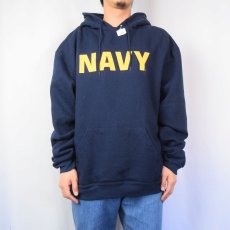 画像2: SOFFE "NAVY" プリントスウェットフーディー NAVY XL (2)