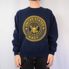 画像3: 90's SOFFE USA製 "U.S.NAVY" リフレクタープリントスウェット NAVY XL (3)