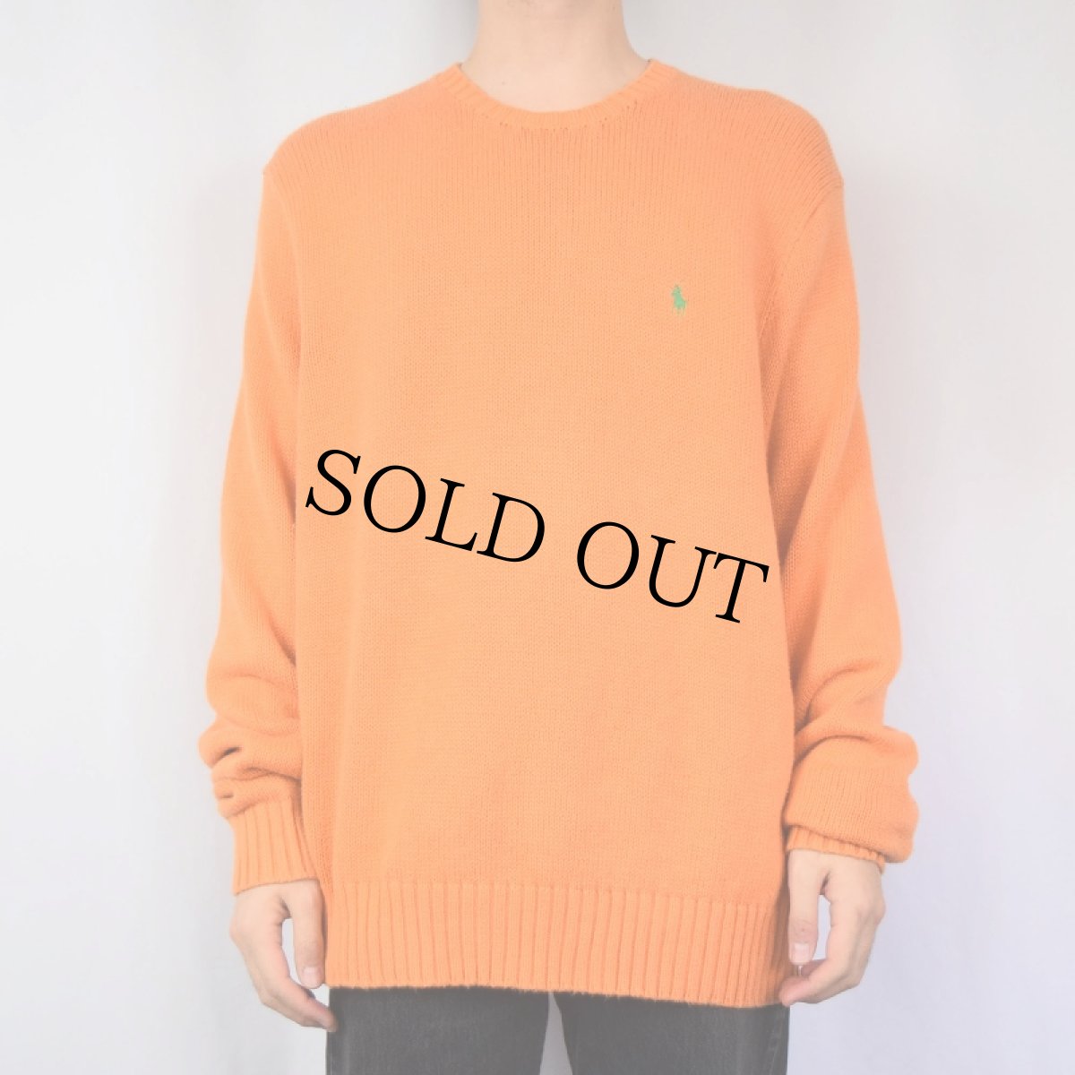 画像2: POLO Ralph Lauren ロゴ刺繍 コットンニットセーター XL (2)