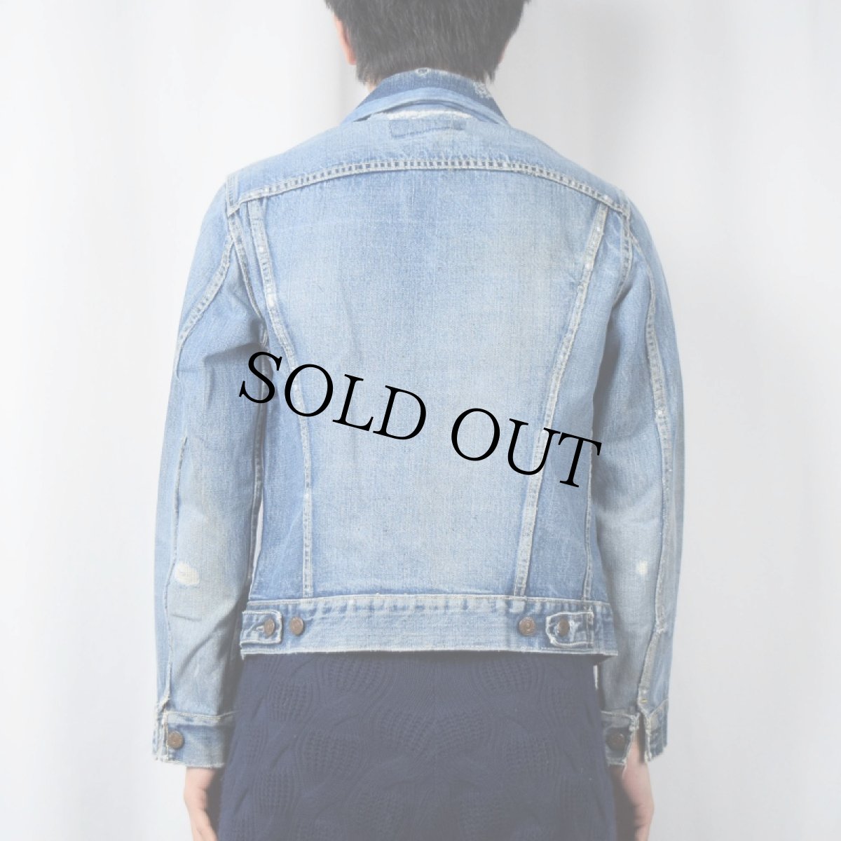 画像3: 60's LEVI'S 557 BIGE USA製 3rd 襟リメイク デニムジャケット (3)