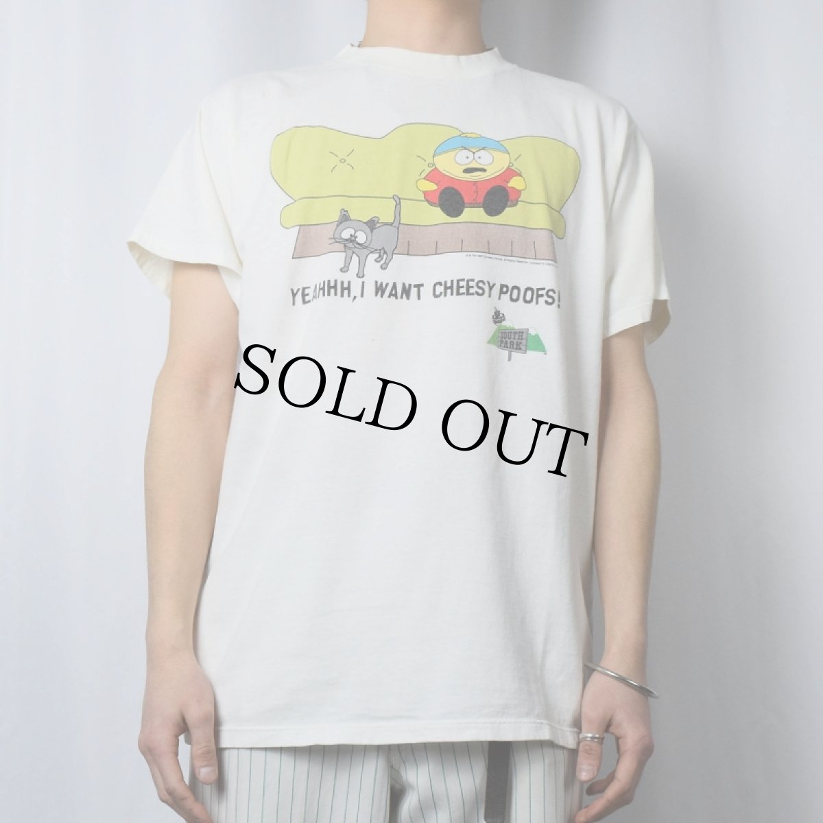 画像2: 90's SOUTH PARK "YEAHHH, I WANT CHEESY POOFS!" キャラクタープリントTシャツ L (2)