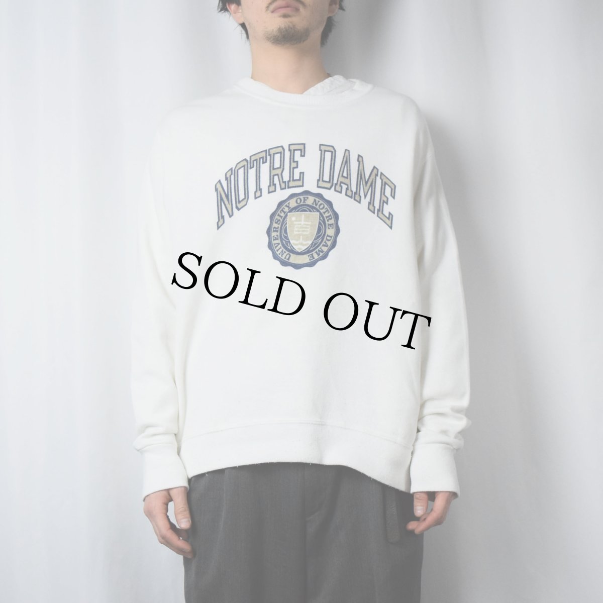 画像2: 【SALE】 80's Champion バータグ USA製 "NOTRE DAME" プリントスウェット L (2)