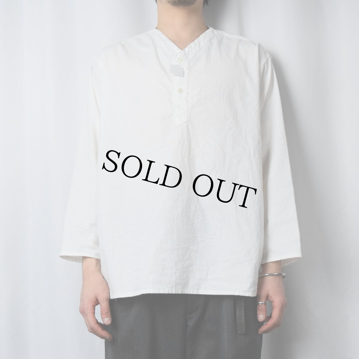 画像2: 80's ロシア軍 ヘンリーネック スリーピングシャツ (2)