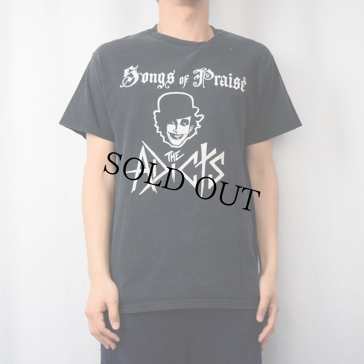 画像2: THE ADICTS "Songs of Praise" パンクロックバンドアルバムTシャツ NAVY M (2)