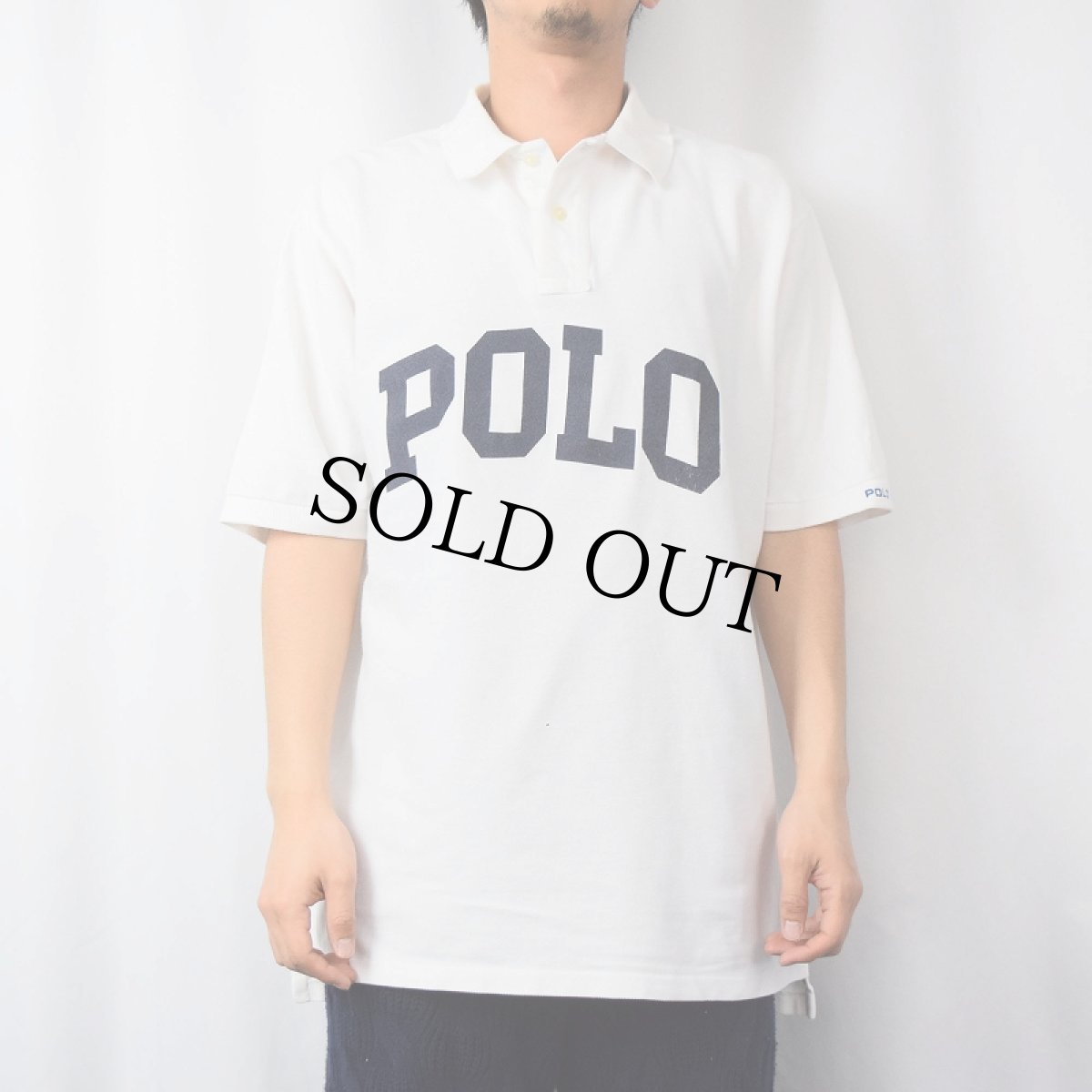 画像2: 90's POLO SPORT Ralph Lauren USA製 "POLO" プリントポロシャツ L (2)