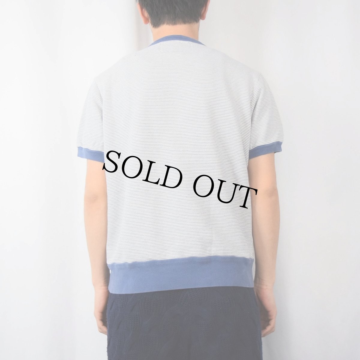 画像3: 90's POLO SPORT Ralph Lauren ボーダー柄 ロゴ刺繍 半袖スウェット M (3)