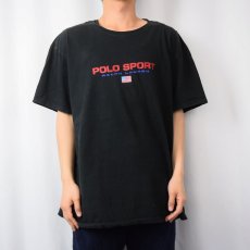 画像2: 90's POLO SPORT Ralph Lauren ロゴプリントTシャツ BLACK XL (2)