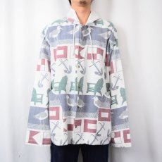 画像2: 90's GGS CANADA製 総柄 コットンパーカー L/XL (2)