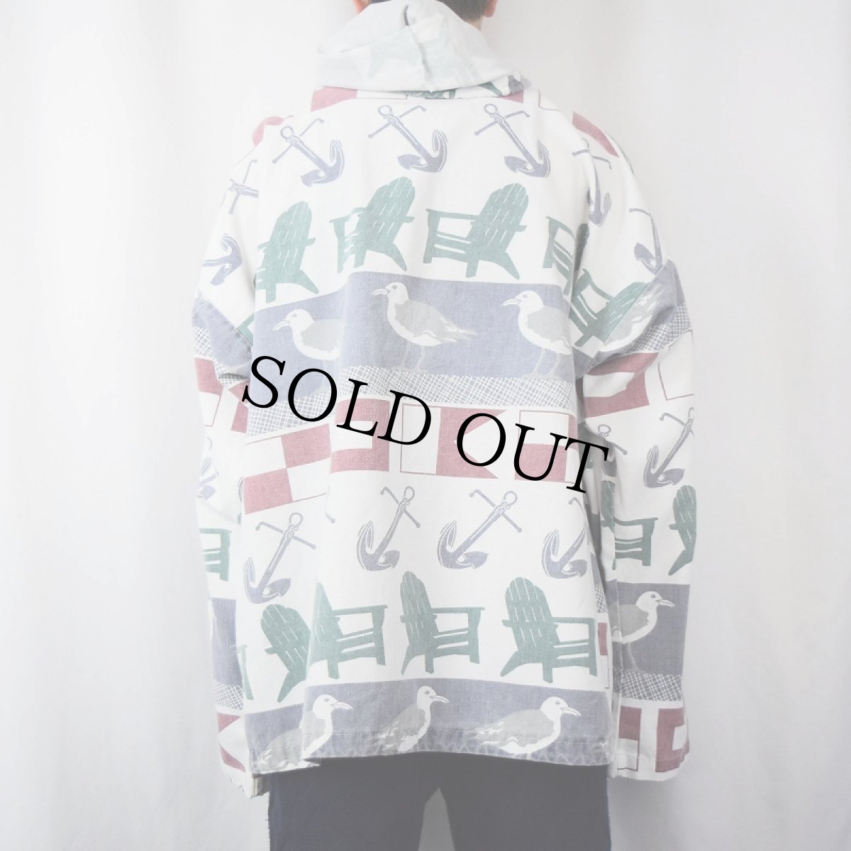 画像3: 90's GGS CANADA製 総柄 コットンパーカー L/XL (3)