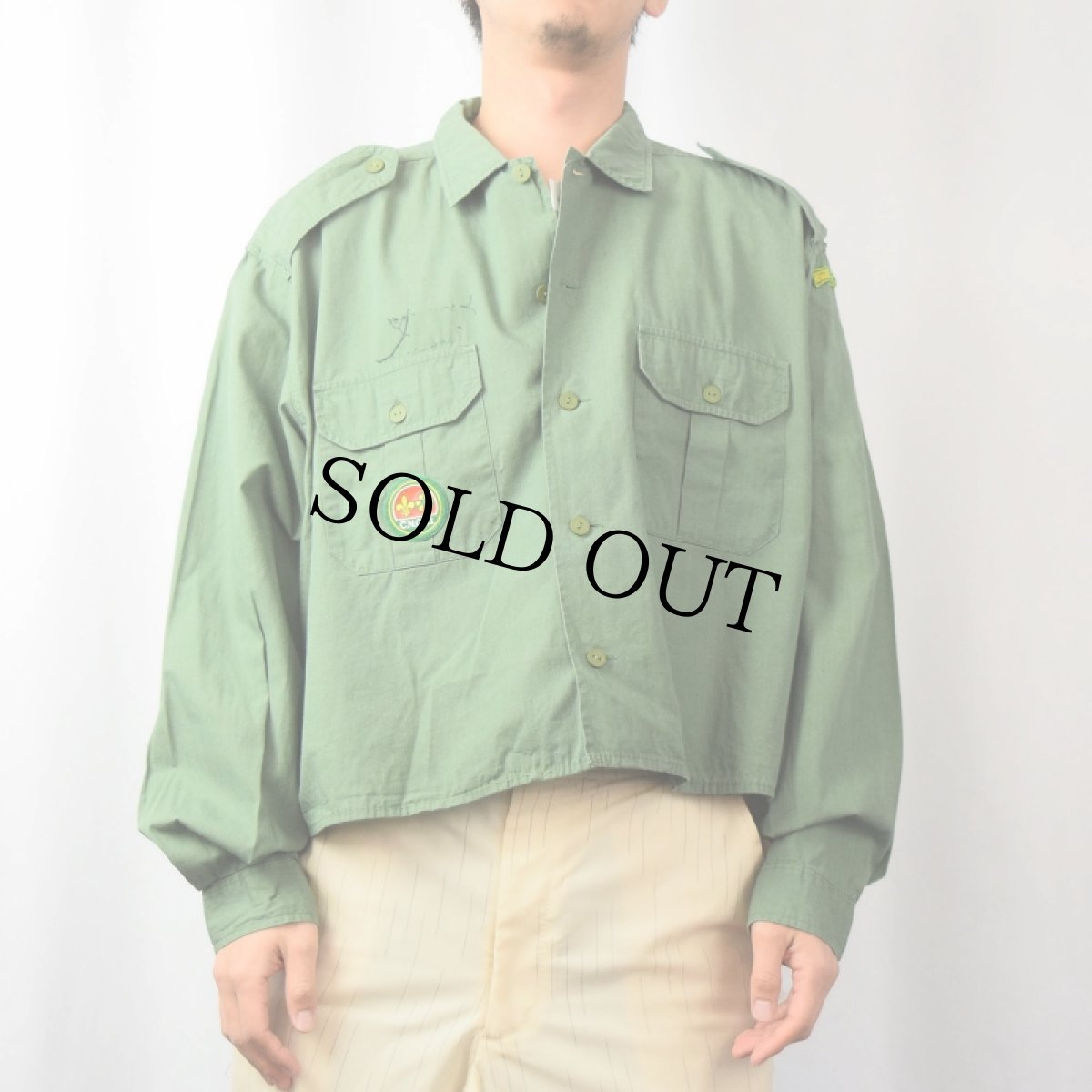 画像2: CONFAL ITALY製 パッチ付き コットンシャツ SIZE44 (2)