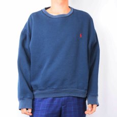 画像2: POLO Ralph Lauren ロゴ刺繍 スウェット NAVY L (2)