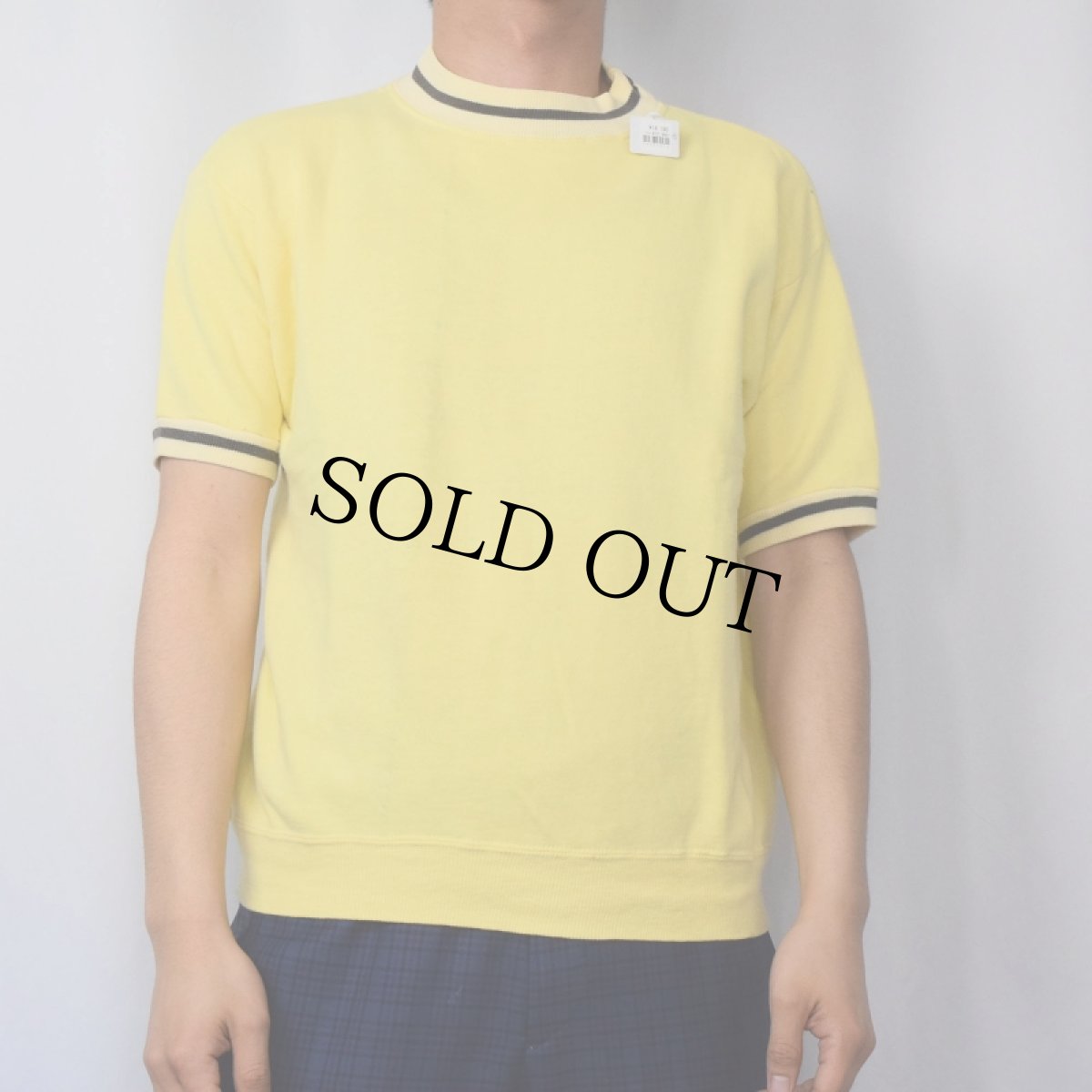 画像2: 60's リブボーダー 無地半袖スウェット (2)